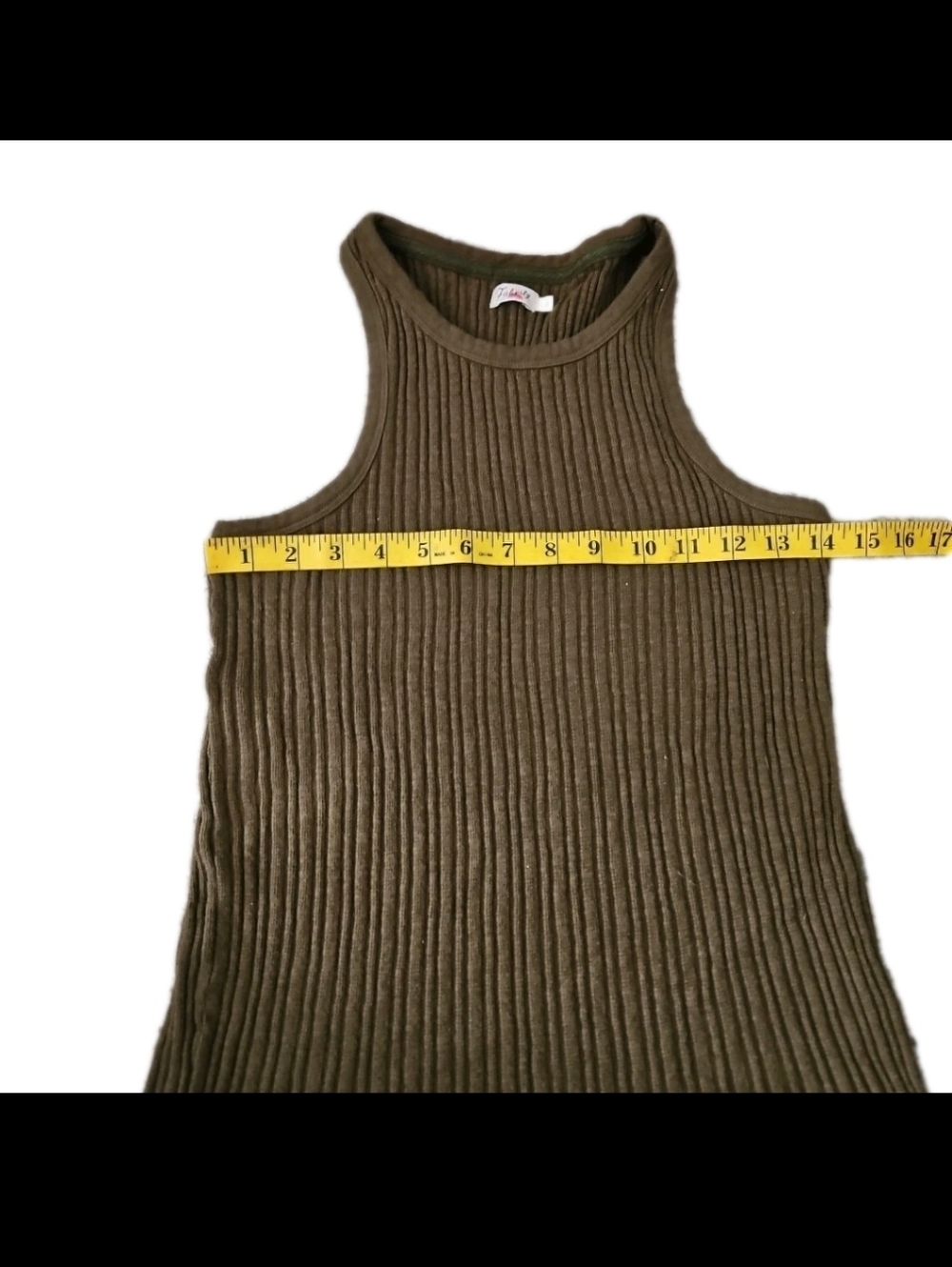Faherty Olive Ribbed Tank Top - Picture 11 of 12